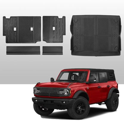 Mabett Seat Back Cover and Cargo Liner for Ford Bronco 4 Door Accessories, All-Weather Backrest Protector Trunk Mat Fit Bronco 2021-2026 - size: Seat Back Cover & Truck Mats