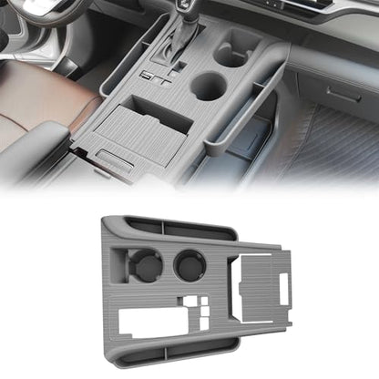 Center Console Cover with Organize for Toyota Sienna 2021-2026 Central Control Gear Shift Panel Trim Cover Silicone Panel Frame(Gray) - size: Center Console Cover