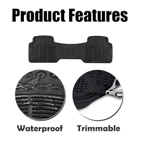 ZONETECH Rubber Car Interior Floor Mat Premium Quality All Weather Protection-Perfect for Car, Truck and SUV - size: Single Trimmable Floor Mat