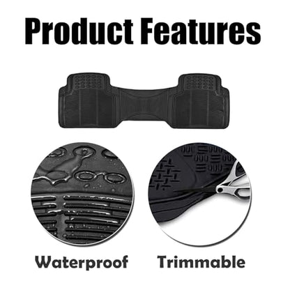 ZONETECH Rubber Car Interior Floor Mat Premium Quality All Weather Protection-Perfect for Car, Truck and SUV - size: Single Trimmable Floor Mat