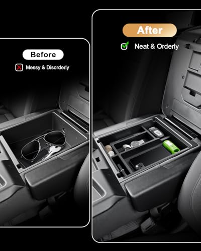 2026 Silverado 1500 Center Console Organizer For 2019-2026 Chevy Silverado 1500/GMC Sierra 1500/2020-2026 Silverado/Sierra 2500HD/3500HD Accessories Center Console - Only Fit Split-Bench Front Seat - size: 2019-2026 Silverado/Sierra
