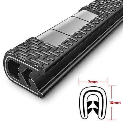 Universal Car Door Guards 66Ft(20M), Rubber U Shape Edge Trim Protection Strip, Black No-Glue Design Fits Most Vehicles - size: 66FT