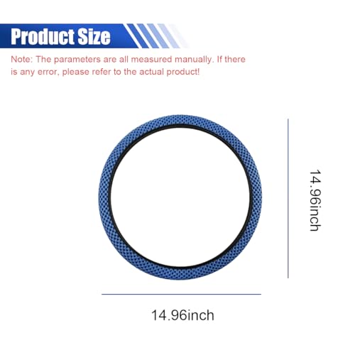 Elastic Stretch Steering Wheel Cover, 15" Breathable Microfiber Ice Silk Steering Wheel Protector, Universal Anti-Slip Car Warm in Winter&Cool in Summer Accessories for Men Women (Blue) - color: Blue
