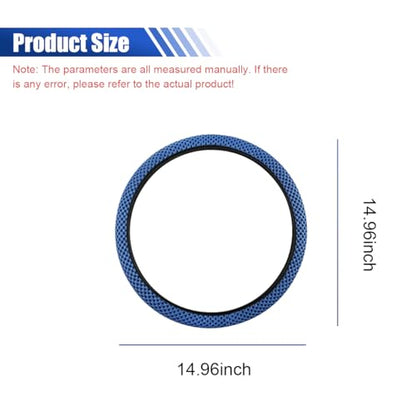 Elastic Stretch Steering Wheel Cover, 15" Breathable Microfiber Ice Silk Steering Wheel Protector, Universal Anti-Slip Car Warm in Winter&Cool in Summer Accessories for Men Women (Blue) - color: Blue