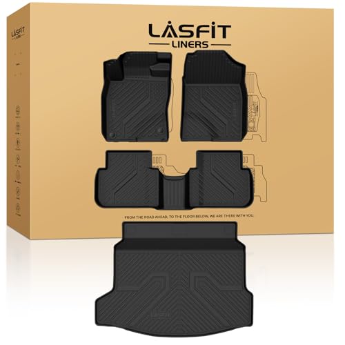 LASFIT Floor Mats & Trunk Mat for 11th Gen Honda Civic Hatchback(Not for Hybrid) 2026 2025 2024 2023 2022, All Weather Custom Fit TPE Car Floor Liners,1st & 2nd Row & Trunk Liner (Fit with Subwoofer) - size: 2）For Honda Civic Hatchback | 2022-2026 | Full