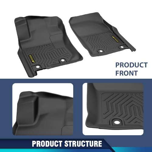 PIT66 Floor Mats Set Compatible with 2013-2024 Toyota 4Runner / Fit 2014-2023 LX GX460 (Heavy Duty) TPE 3-Piece Premium,Black All Weather Floor Liners Mats Interior Accessories - size: Fit Toyota 4Runner 2013-2024 | 3PCS