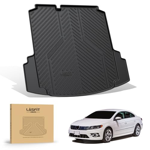 LASFIT Trunk Mat for Volkswagen Jetta 2011-2018, Custom Fit All-Weather TPE Rubber Cargo Mat for VW Jetta Accessories Trunk Liner Cargo Liner, Waterproof, Easy to Clean, Black - size: 2)2011-2018|For VW Jetta|Cargo Mat