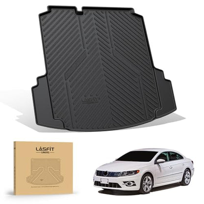 LASFIT Trunk Mat for Volkswagen Jetta 2011-2018, Custom Fit All-Weather TPE Rubber Cargo Mat for VW Jetta Accessories Trunk Liner Cargo Liner, Waterproof, Easy to Clean, Black - size: 2)2011-2018|For VW Jetta|Cargo Mat