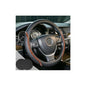 Steering Wheel Cover Black Wood Grain, Leather Car Steering Wheel Covers with Coasters Universal 14.5-15 inch Microfiber Breathable Anti-Slip Steering Wheel Accessories Set - color: WoodGrain, size: Medium