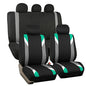 FH Group Premium Modernistic Flat Cloth Car Seat Covers – Universal Fit, Washable Seat Covers for SUV Sedan Van, Mint, Full Set - color: Mint, size: Full Set
