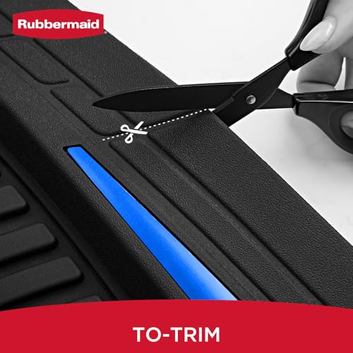Rubbermaid Car Floor Mats Full Set – Premium All-Weather Car Mat with Brushed Aluminum Inserts, Universal Trim-to-Fit Design, Anti-Slip Backing for Cars, SUVs, Trucks, and Vans - color: Blue
