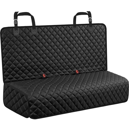 URPOWER Dog Car Seat Cover for Back Seat - Waterproof Non-Slip Car Seat Protector for Dogs Pet, Scratchproof Back Bench Seat Covers for Compact Cars Small SUVs, Black