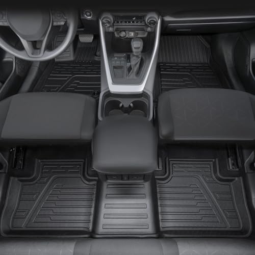Floor Mats for Toyota RAV4 2019-2025, All Weather Floor Mats Trunk Cargo Liner with Backrest Protectors and Door Sill Guards Accessories, Full Coverage Set