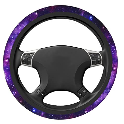 Galaxy Purple Steering Wheel Cover for Women Men, Universal 15 Inches Neoprene Anti-Slip Cute Space Car Steering Wheel Grip Wrap Car Accessories Protective Case Cover for Vehicle Truck SUV… - color: Galaxy Purple