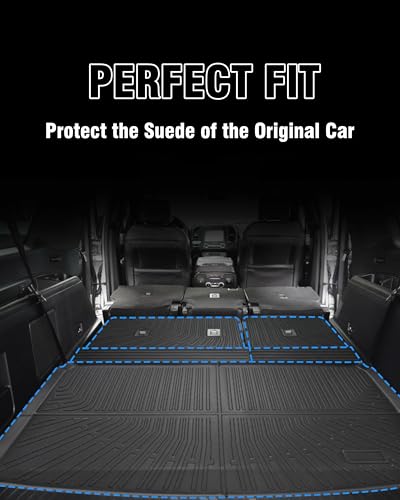 Cargo Liner Compatible with 2018-2024 Ford Expedition MAX/Lincoln Navigator L Trunk Mat Cargo Mat Back Seat Cover Protector(Backrest Mats+Trunk Mat)