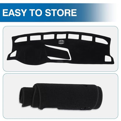 KUST Black Dash Cover for Volkswagen VW Taos (S SE SEL) 2022-2025 2026 (Only fits for Taos with Center Bin) Polyester Dashboard Cover Non-Slip Interior Accessories for VW Taos Custom Fit Dashboard Mat - size: Taos 22-26(black)