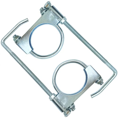 2Pcs Universal Exhaust Clamp 2.5 Inch with Hanger, Muffler Hanger Exhaust Hanger for 2.5 Inch Exhaust Pipes - size: 2.5 Inch-2 PACK