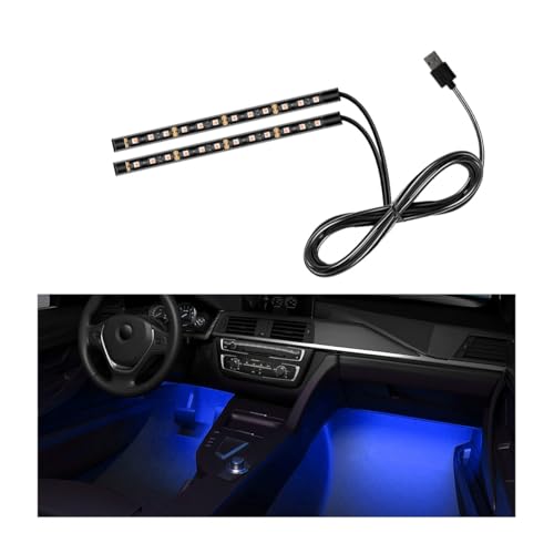 Car LED Strip Light, 24 LEDs RGB Neon Interior Atmosphere Lights, 12V Under Dash Ambient Night Light, USB Port Auto Interior Decorative Lamp, Universal Car Accessories (Blue) - color: Blue, size: 24 LED, USB Port