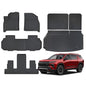 Floor Mats & Trunk Mat for All-New 2024 2025 Chevrolet/Chevy Traverse (7 Seats) with Backrest Mat All Weather Protection TPE Rubber Full Set Floor Liners Automotive Accessories, Black - size: Full Set Mats for 2024-2025 Traverse 7 Seats