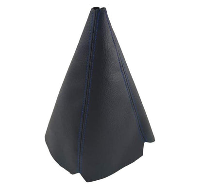 Universal Car Shift Knob Boot Dust Cover, Shift Boot Cover, Made of Black Pu Leather with Black Seams Red Seams and Blue Seams (Blue)