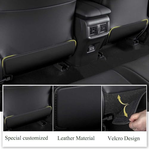 2Pcs Leather Car Seat Back Protectors Kids Kick Mats Waterproof Backseat Covers for Sienna 2021-2025,2026Interior Accessories (Black)