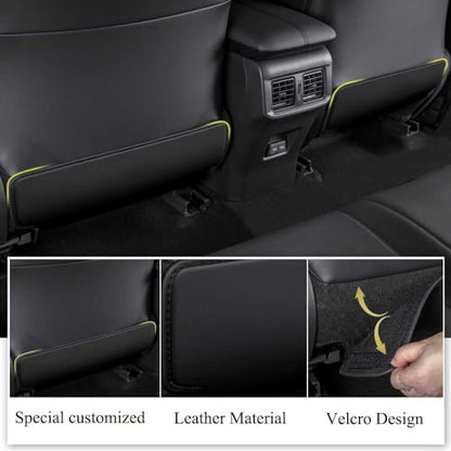 2Pcs Leather Car Seat Back Protectors Kids Kick Mats Waterproof Backseat Covers for Sienna 2021-2025,2026Interior Accessories (Black)