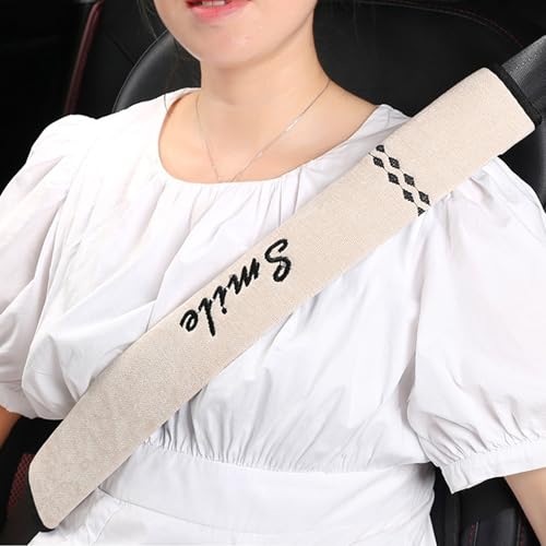 Extra-Long Car Seat Belt Cover Comfortable & Stress-Relieving Durable and Comfortable Car Seatbelt Shoulder Pad Enhance Your Driving Comfort and Safety (White, L-19) - color: White, size: L-19"