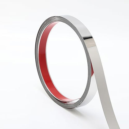 Silver Metalized Mirror-Like Finish Molding Trim, Peel and Stick Strip for Mirror Frame, Wall, Fireplace and Home DIY Decoration (16.4 ft x 0.8 inch) - size: 5m x 2cm
