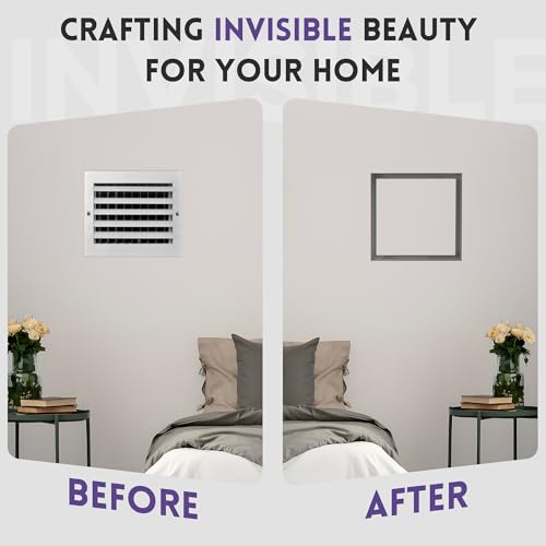 10x10 Wall Vent, Metal Ceiling Vents Covers Paintable HVAC Vent Cover Decorative Air Vents Modern Register Grille Flush Wall Vent for Walls Ceiling