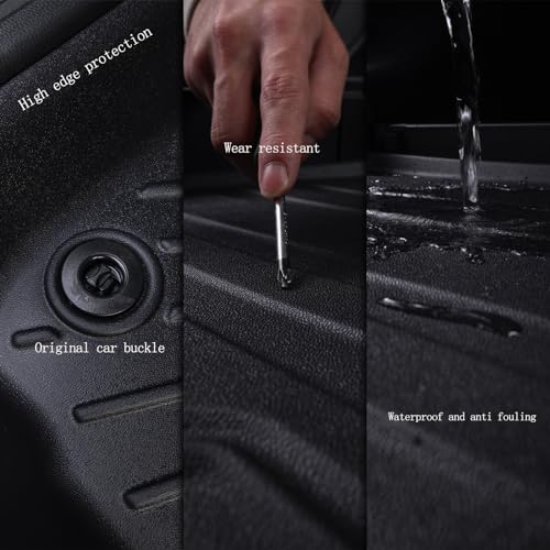 Floor Mats & Trunk mat for 2024 2025 2026 Mazda CX-90 PHEV 8 Seats-2 Row Bench Seat(Not Fit 6&7 Seats) TPE All Weather Protection 3 Rows Car Floor Liners & Cargo Liners for CX90 Accessories - size: 2024 2025 CX90-8 Seats Full Mats