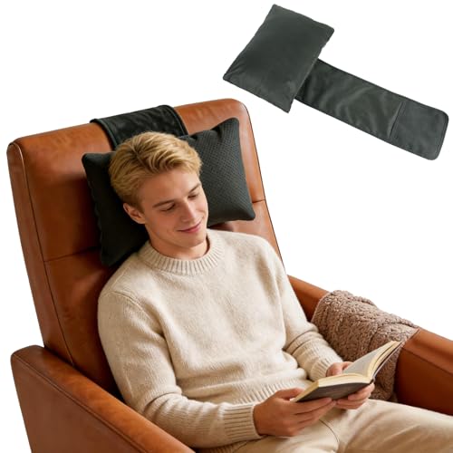 KINIVA Dual-Layer Ultra-Suede Neck Support Pillow for Recliners, Sofas & Office Chairs - Breathable Mesh, Removable Cover, Orthopedic Cervical Support for Pain Relief (Grey) - color: Grey