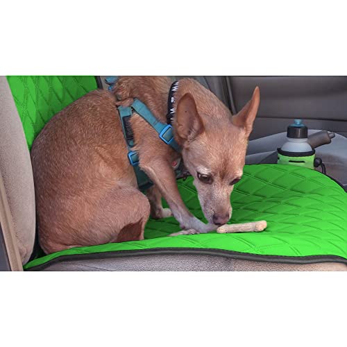 FH Group Car Seat Cushion – Neosupreme Single Front Seat Cover with Front Pockets, Airbag Compatible, Universal Fit Car Seat Cushion for Driver or Passenger Seat, SUV, Truck, Sedan & Van – Green - color: Green, style: Front