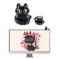 Cute Black Cat Coffee Phone Buddy - 2PCS Resin Mini Figurines, Adhesive Peel-and-Stick Decor for Kindle Cellphone Car Dashboard, Office Desk, Fun Tiny Critters Accessories - style: Black Cat Coffee