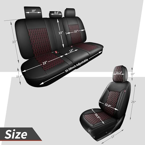 Car Seat Covers Full Set for SUV Trucks,Univerasal Precision Fit Contoured ThickTexture Nappa Leather Automotive Seat Covers,Waterproof Seat Covers & Accessories,Style1 Black Red Line - color: Black Red Full Coverage