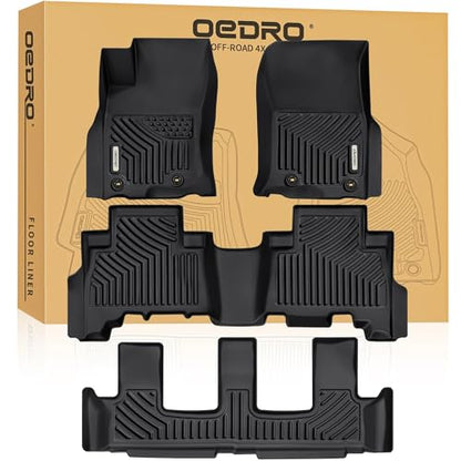 OEDRO Floor Mats for 2024-2013 Toyota 4Runner 7 Seater, Custom Fit TPE All-Weather 4Runner Car Mats Includes 1st, 2nd Row & 3rd Row Floor Liners, Black - style: 13-24 1st, 2nd & 3rd Row