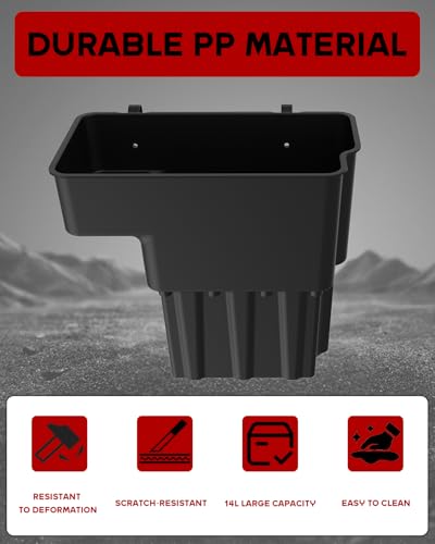 Under Seat Storage Box for 2009-2026 Kawasaki Mule 4000 4010 Accessories, 14L Waterproof Durable PP Passenger Side Tool Storage Bin Organizer Box