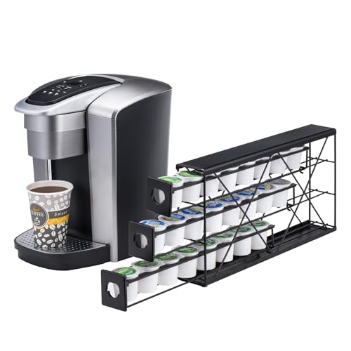 K Cup Holders for 3 Tier, 24 Pods K Cup Storage, Coffee Pod Holder for Countertop, K Cup Organizer Coffee Bar Accessories Black Metal - color: Black 1