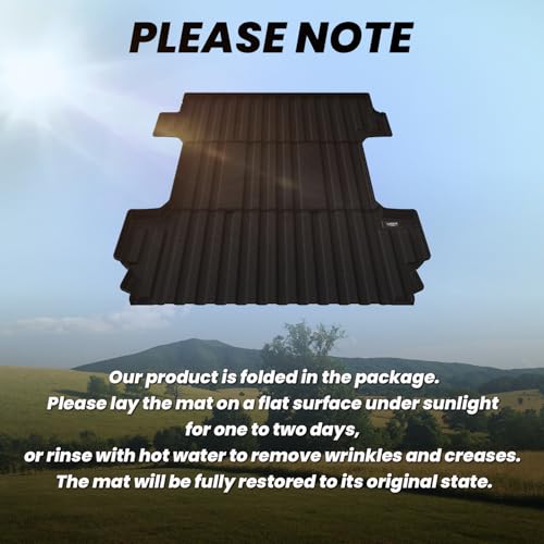 LASFIT Truck Bed Mat 2020-2026 for Chevrolet Silverado/GMC Sierra 2500HD 3500HD (Only Fit 6.8FT, Not Fit 5.8FT/6.6FT) All Weather TPE Custom Fit Car Bed Mat, Black (Not for 5th Wheel Package)