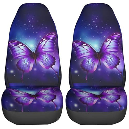 Dujiea Flying Butterfly Car Front Seat Covers 2 Pcs Universal Auto Seat Covers Front Seats Only, Vehicle Bucket Seat Protectors Fit for Most Car SUV Sedan and Truck - color: Flying Butterfly