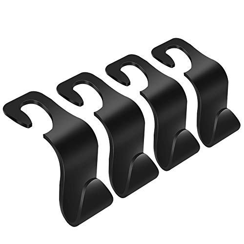 Car Seat Headrest Hook 4 Pack Vehicle Backpack Hooks Hanger Vehicles Holder Organizer for Purses,Bags,Cloths,Car Water Bottle Hook Seat Accessories - color: 4Pcs