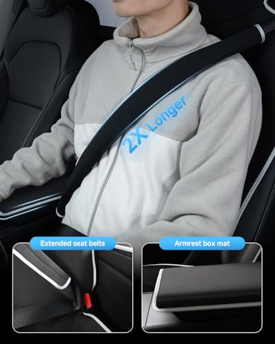Waterproof Neoprene Car Seat Cover with Extended Seat Belts & Armrest Box Pads ,Universal Fit Sweatproof Non-Slip Seat Protector for Post Gym, Run, Crossfit, Yoga and Pet Protection(Black, 1 Pack)