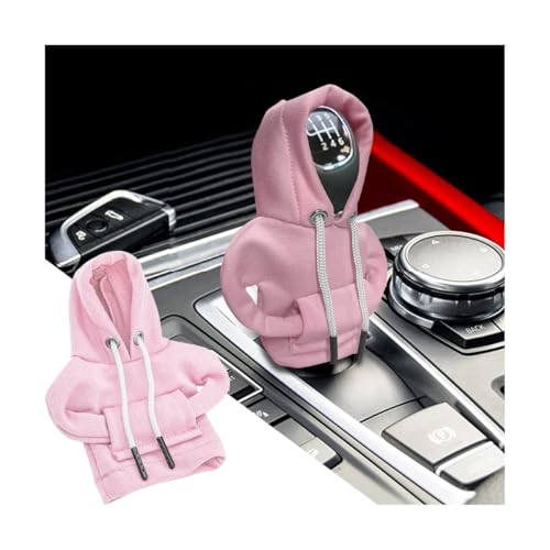BELOMI Car Gear Shift Cover, Fashionable Hoodie Automotive Gear Shift Knob Protector, Mini Sweater Shirt Gear Shift Knob Cover, Universal Car Decor Accessories (Pink) - color: Pink, size: 1 Piece