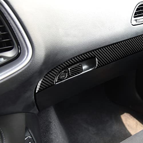 Copilot Glove Handle Box Cover Trim Decals for 2011-2023 Dodge Charger Accessories Carbon Fiber Interior Stickers - color: Copilot Glove Handle Box Cover