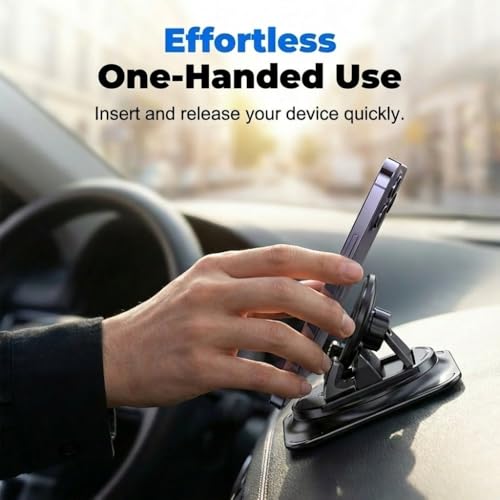 Dashboard Phone Holder for Car, 360 Degree Rotation Mount, Foldable Silicone Dash Stand, Anti-Slip Mobile Cradle Compatible (3PC) - color: 3PC