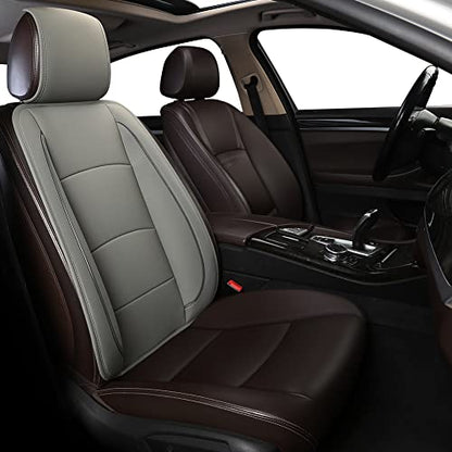 1pcs Luxury Car Seat Backrest Protector Cover Car Interior PU Leather Car Seat Cover Universal Anti-Slip Seat Cover(Dark Grey Backrest) - color: Dark grey Backrest