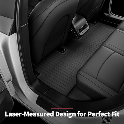 OEDRO Floor Mats for Tesla Model Y Juniper 2025-2026, Front & Rear Mats with Cargo Liner and Seatback Protector, Custom Fit TPE All-Weather Odorless Non-Slip Black Accessories
