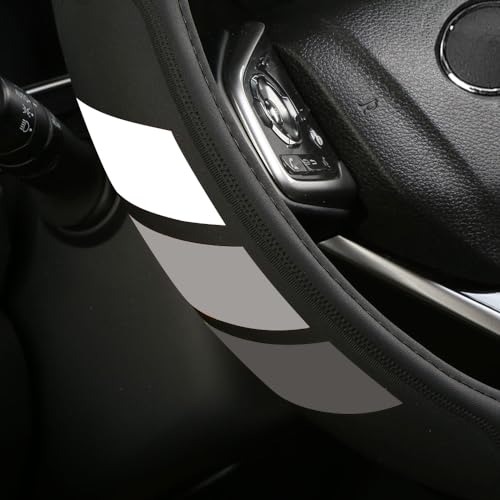 Microfiber Leather Steering Wheel Covers Non-Slip, Breathable 15-16.5 inch Compatible with Toyota 4Runner Tacoma Tundra - color: color-02-gray