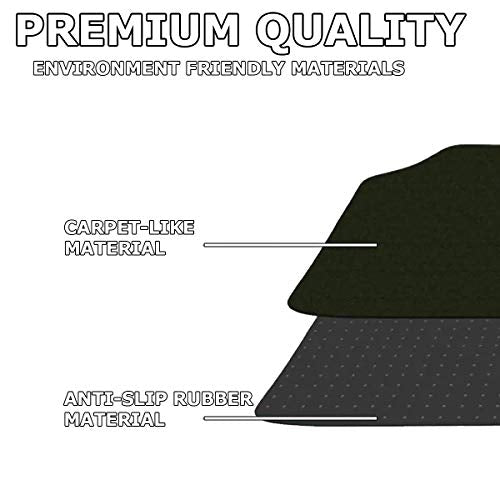 VaygWay Carpet Floor Mat for Car – Premium Quality 4 Piece Heavy Duty Set – Automotive Universal Fit Floor Mats for Cars, SUV, Truck w/Safety Heel Pad –Classic Black All Weather Rugs - style: Carpet Car Floor Mat