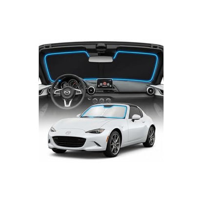 for Mazda MX5 MX-5 Miata Sun Shade Windshield Cover - Custom Fit MX5 Accessories 2017-2024 2025 2026 Sunshade Foldable UV Protection & Heat Shield Sun Visor Accessories - size: For Mazda MX5 2017-2019