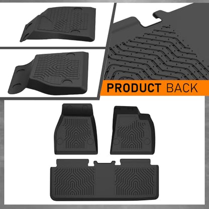 G-PLUS Floor Mats Set Compatible with Tesla Model S 2015-2020 (Only for Model S Badging) All Weather Full Cover Protection TPE Floor Liners Model S Accessories Black alfombras para carro 3PCS - size: 2015-2020|Fit Tesla Model S|3PCS